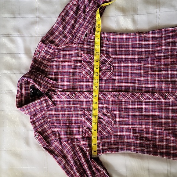 Red Plaid Shirt Dress - Picture 7 of 10